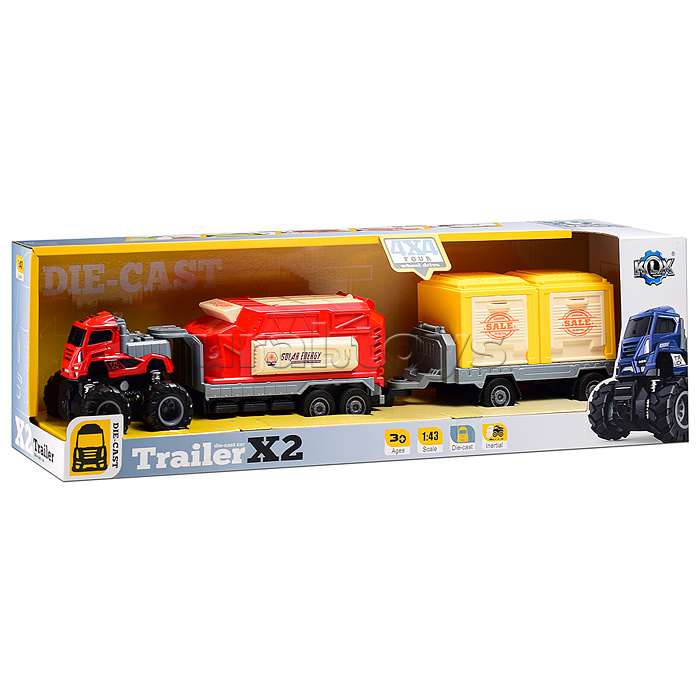 Машина "Большой прицеп" 1:43 (свет,звук) в коробке