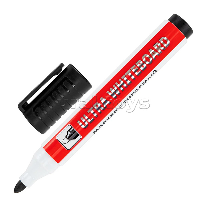 Маркер стираемый для белой доски черный "Ultra whiteboad marker" 3 мм, с клипом