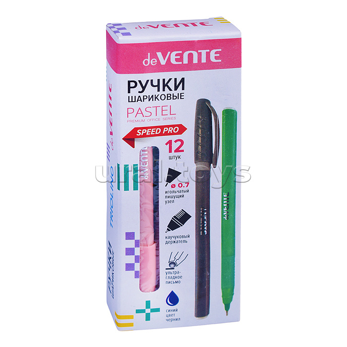 Ручка шариковая "Triolino Pastel" серия Speed Pro, d=0,7 мм, ультра гладкое письмо, чернила на масляной основе, игольчатый пишущий узел, полупрозрачный пастельный трехгранный корпус с каучуковым держателем, сменный стержень, индивидуальная маркировка, в к