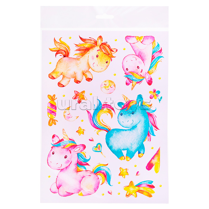 Декоративные наклейки. Единорожки (21х29 см) Декоративные наклейки. Единорожки (21х29 см)