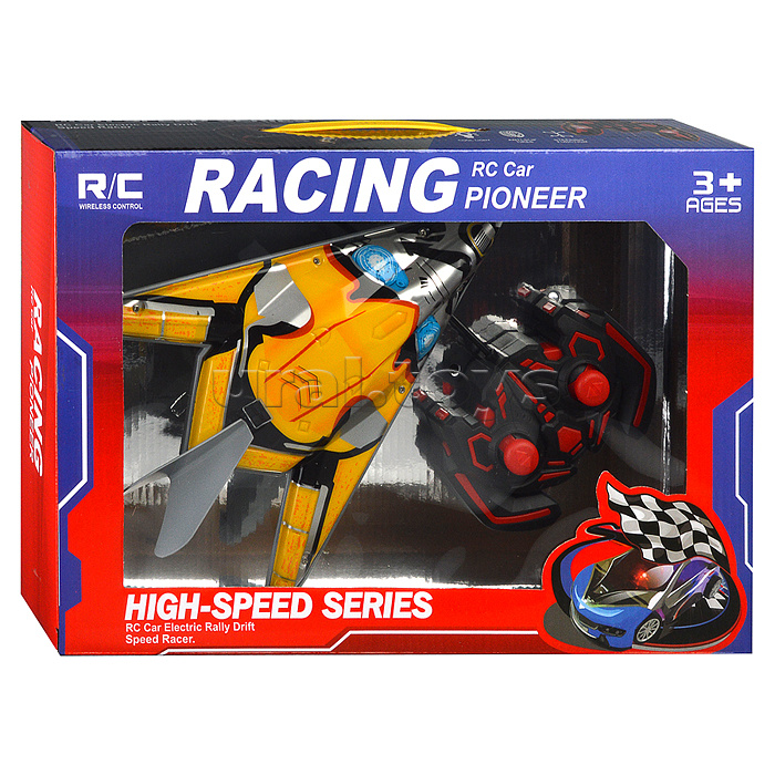 Самолет "Истребитель" желтый, р/у, 1:16, в коробке