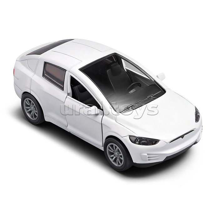 Белая инерционная машинка вид В die-cast , 1:32