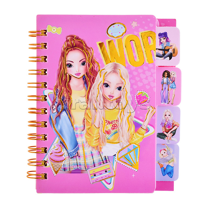 Блокнот на евроспирали "Девочки" 11.6х7.8 см, 69 л, комбинированный внутренний блок, плотность бумаги 70г/м2, 4 дизайна в ассортименте, ОПП-упаковка