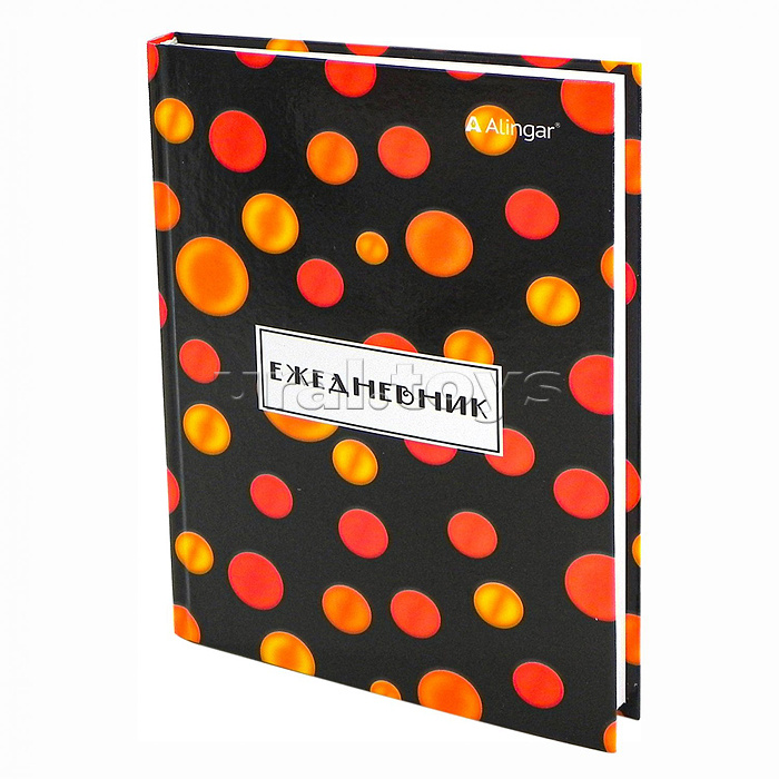 Ежедневник недатированный, А5, 7БЦ, глянцевая ламинация, линия, 136 л, "Горошек на черном"