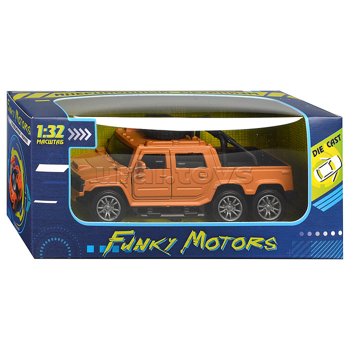 Оранжевая инерционная машинка Внедорожник die-cast,1:32, открывающиеся двери