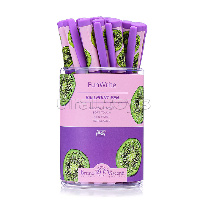Ручка "FunWrite. Fresh & fruity. Киви" шариковая 0.5 мм, синяя