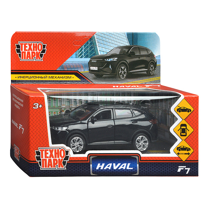 Машина металл "Haval f7",  12 см, (дв, багаж, черный) инерц., в коробке