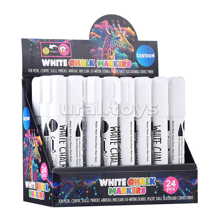 Маркер меловой белого цвета 3-5 мм, сменный наконечник конусообразный и круглый