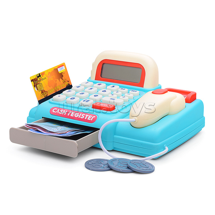 Касса "Играем в магазин" с корзиной, в коробке