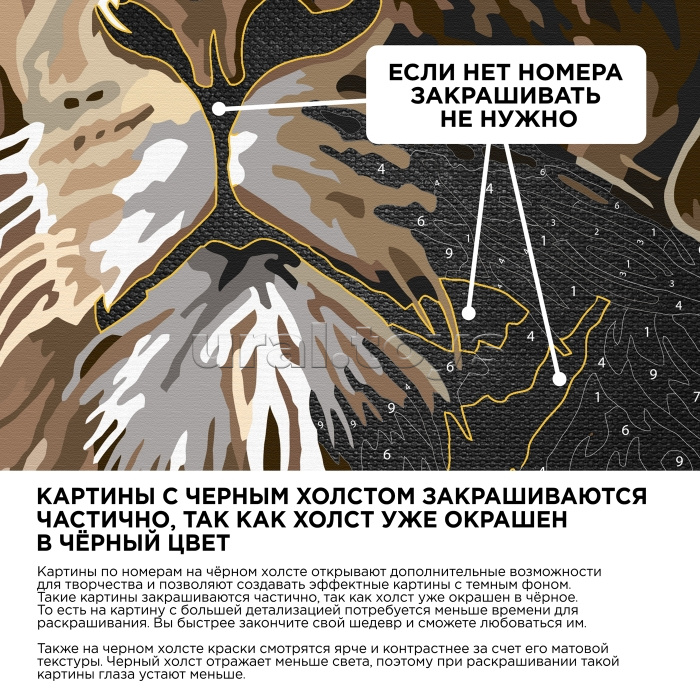 Картина по номерам 30х40 "Щенок корги" черный холст со светящейся краской, цветная схема (30 цветов)