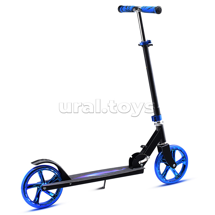 Самокат 2-х кол., синий, d 200 мм., PU, в коробке