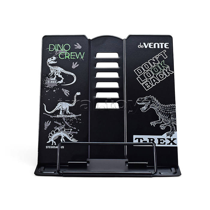 Подставка для учебников и книг "T-Rex" 15,4x15,2 см, металлическая окрашенная, вес 235 г, с противоскользящими ножками, с полноцветным рисунком, в пластиковом пакете с европодвесом
