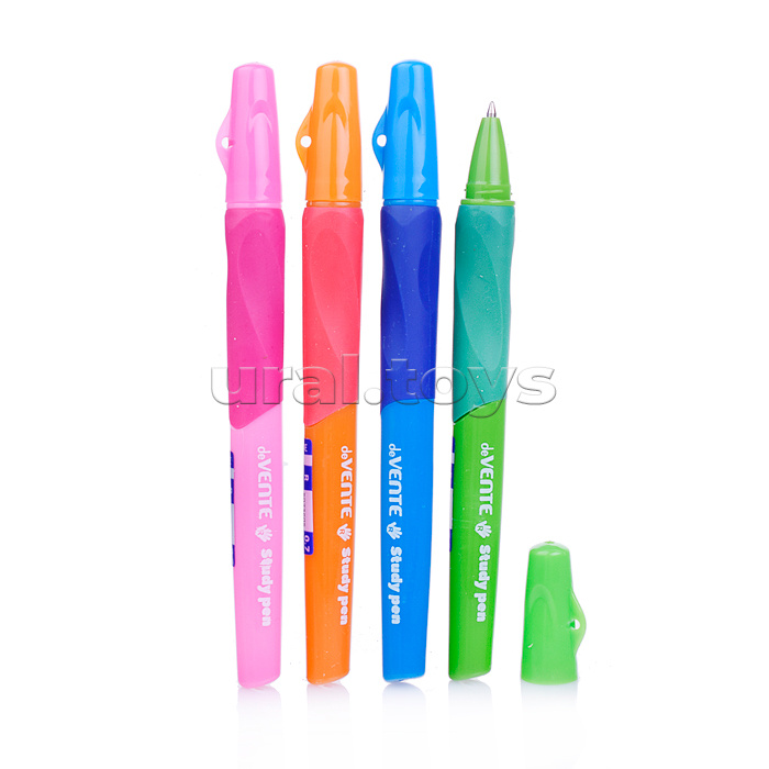 Ручка шариковая "Study Pen" обучающая письму, для левшей, d=0,7 мм, с каучуковым держателем, сменный стержень, с индивидуальной маркировкой, синие чернила Ручка шариковая "Study Pen" обучающая письму, для левшей, d=0,7 мм, с каучуковым держателем, сменный стержень, с индивидуальной маркировкой, синие чернила