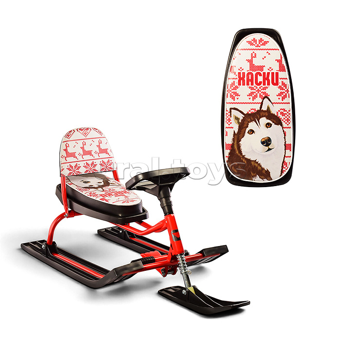 Игрушка Снегокат детский 104 "Comfort Хаски" со складной спинкой (Красный)