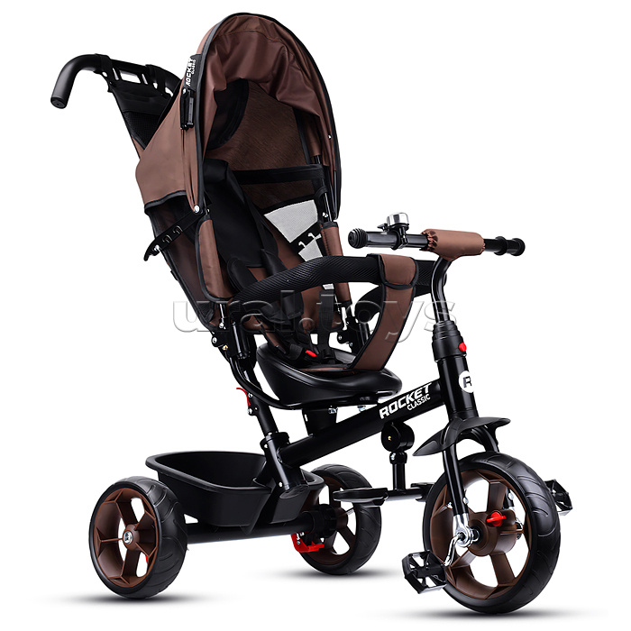 Велосипед трехколесный Rocket 136-BR, колеса EVA 10"/8", цвет коричневый