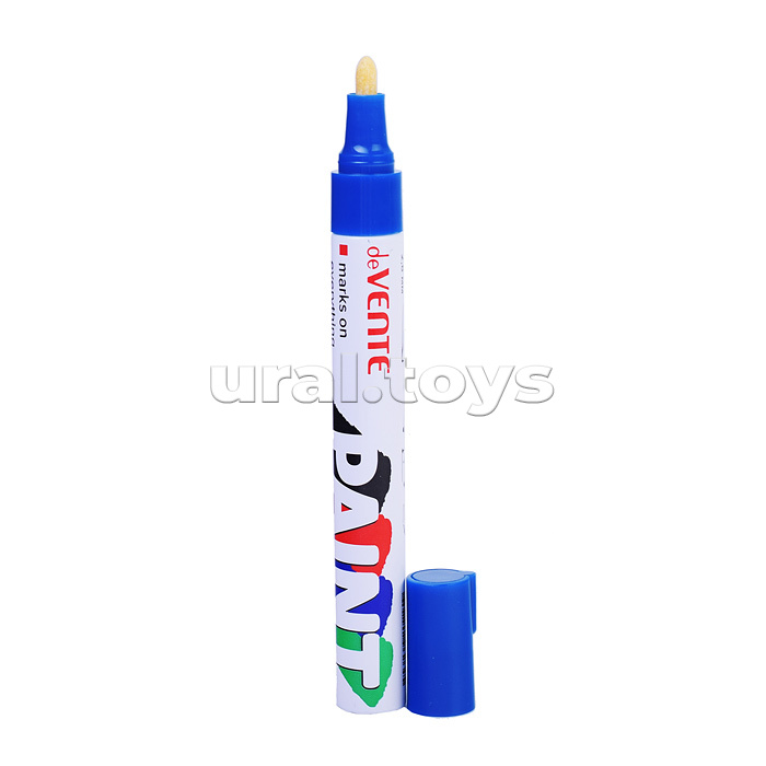 Маркер-краска круглый алюминиевый корпус, с клипом, нитро-основа, пулевидный наконечник, ширина линии 2,8 мм, длина письма 400 м, синий Маркер-краска круглый алюминиевый корпус, с клипом, нитро-основа, пулевидный наконечник, ширина линии 2,8 мм, длина письма 400 м, синий