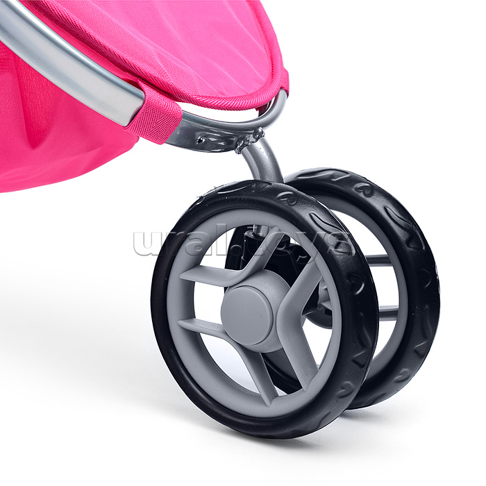 Коляска для кукол металлическая, складная, 3-х колесная, с козырьком, в пакете