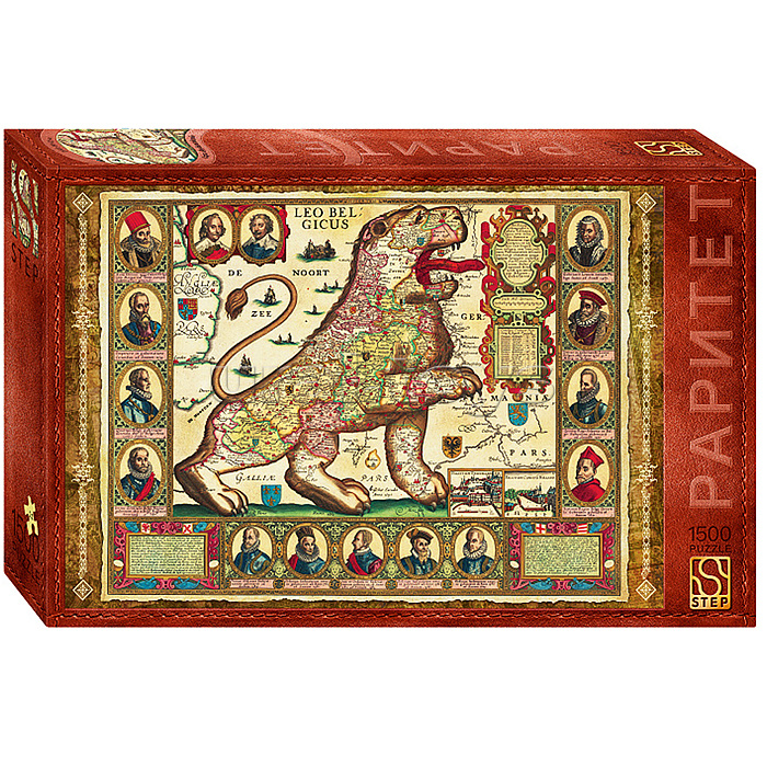 Пазлы 1500 Карта "Лев бельгийский"