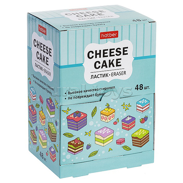 Ластик PVC Cheese cake/Чизкейк 48шт. в картонной дисплей-витрине