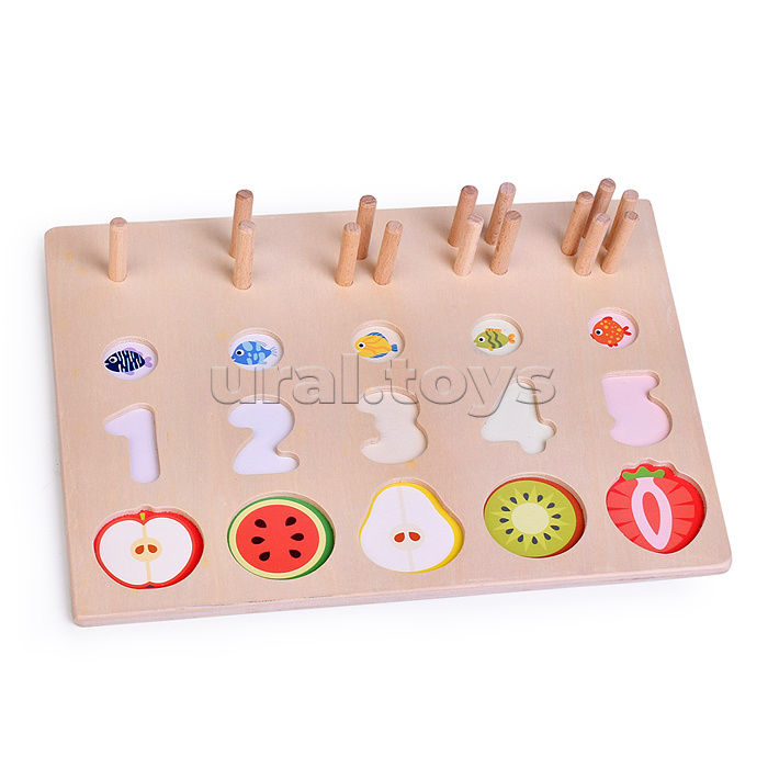 Игра развивающая "Веселая рыбалка- Кубики, цыфирки,фруктики"