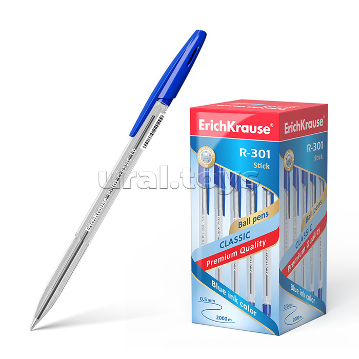 Ручка шариковая R-301 Classic Stick&Grip 1.0, цвет чернил синий