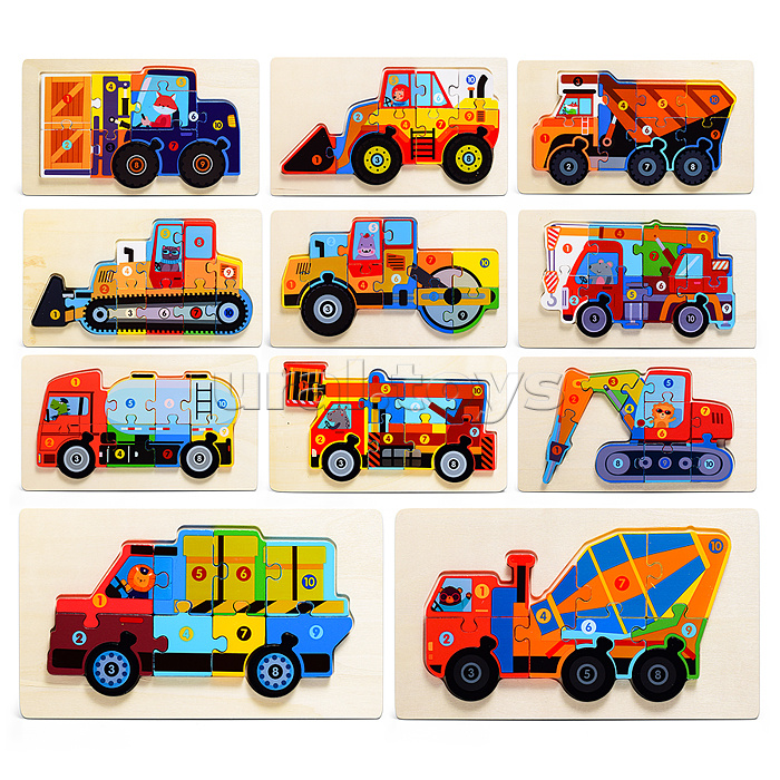 Пазл-вкладыш "Строительная техника"