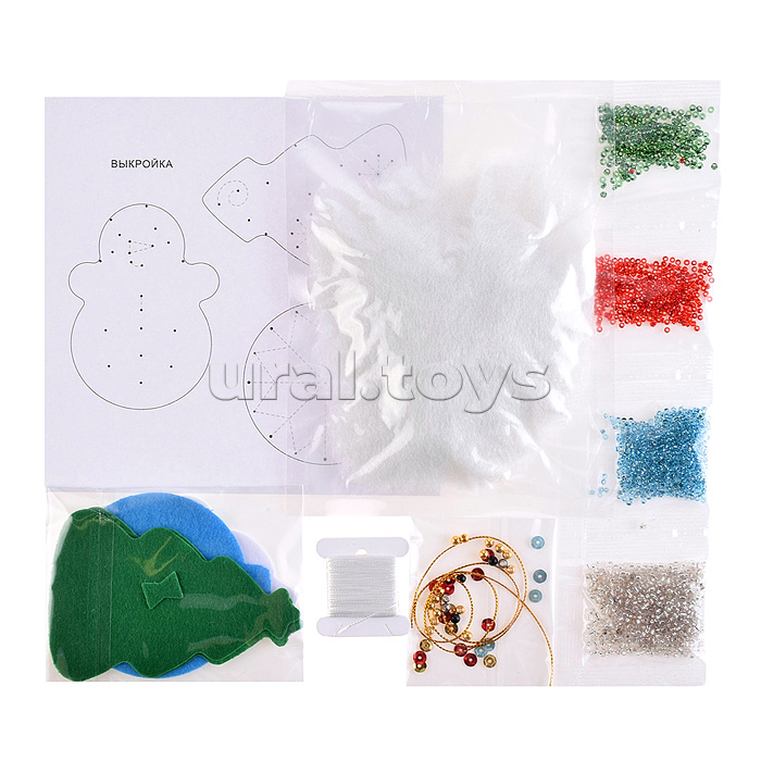 Игрушка из фетра своими руками. Новогодние игрушки с бисером