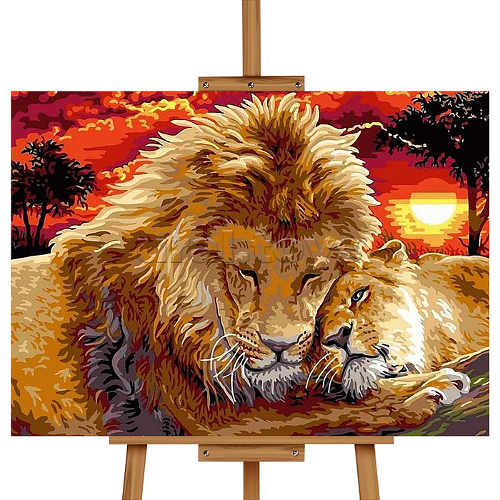 Набор для рисования "Картина по номерам 40х50 см. Лев и львица"