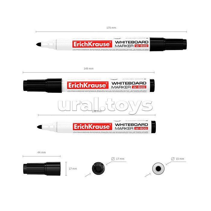 Маркер для досок W-500, цвет чернил черный (в коробке по 12 шт.)