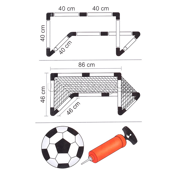 Ворота футбольные "Мини-футбол" в коробке