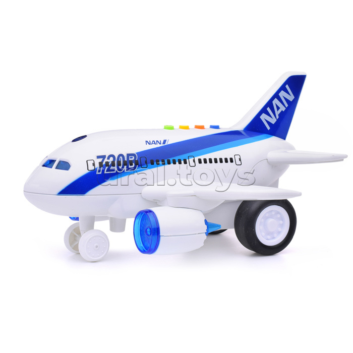 Самолет "Авиация" 1:160 (свет. звук) на батарейках, в коробке
