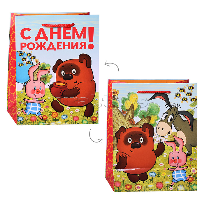 Пакет подарочный глянцевый Союзмультфильм m, Винни Пух.