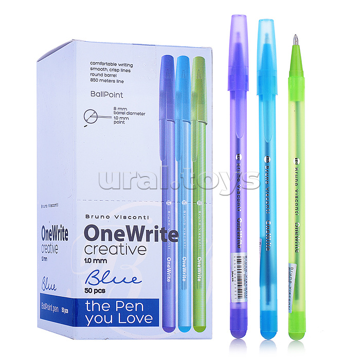 Ручка "OneWrite Creative" шариковая 1.0 мм, синяя (3 цвета) Ручка "OneWrite Creative" шариковая 1.0 мм, синяя (3 цвета)