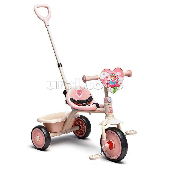 Велосипед трехколесный Rocket 138-SD, колеса EVA 10"/8", цвет песочный/розовый следы сборки, сколы л