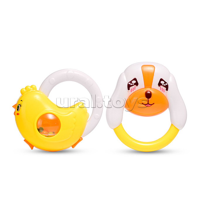 Набор погремушек "Курочка и собачка" в пакете