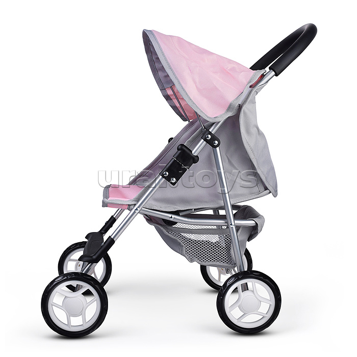 Коляская кукольная металлическая, с корзиной, столиком и козырьком