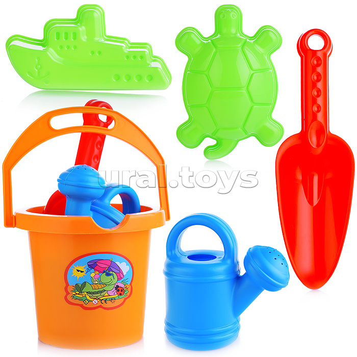Комплект "Гамми" с совком и 2 формочками с лейкой мал.