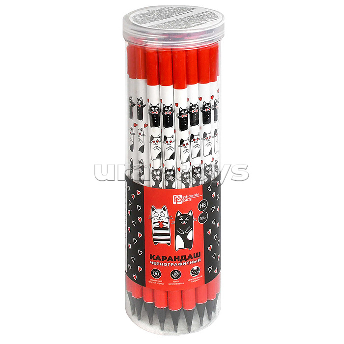 Карандаш чернографитный "Черно-белые коты" НВ