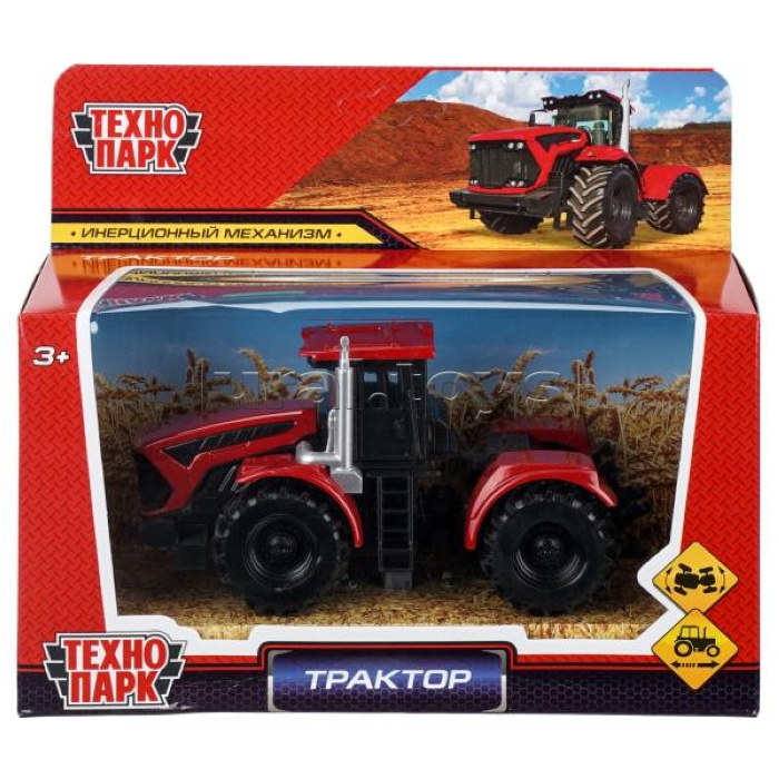 Машина металл Трактор Кировец к7 13 см, инерц, красный