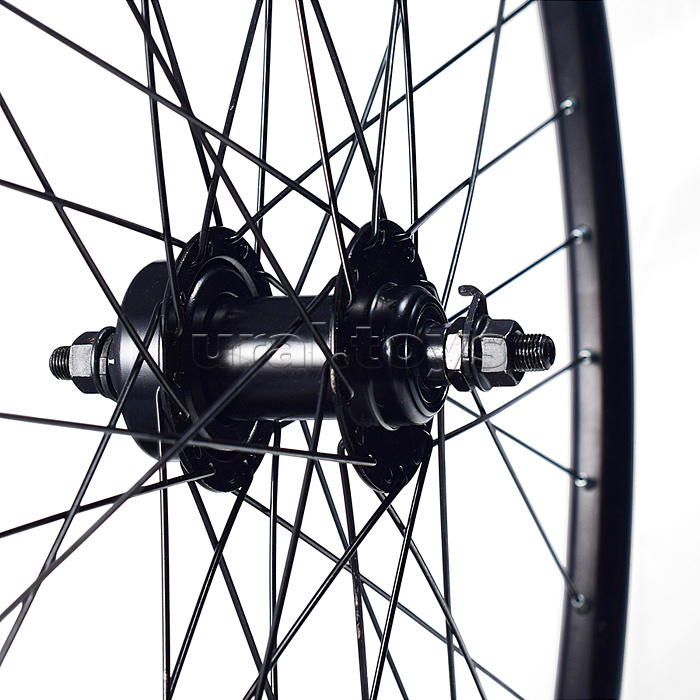 Колесо велосипедное 26" переднее, алюминий, диск 6-болт, с гайками