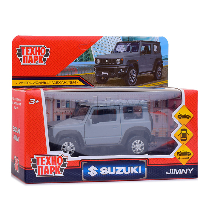 Машина металл Suzuki Jimny 11,5 см, (откр., двер, баг, сер, ) инер, в коробке