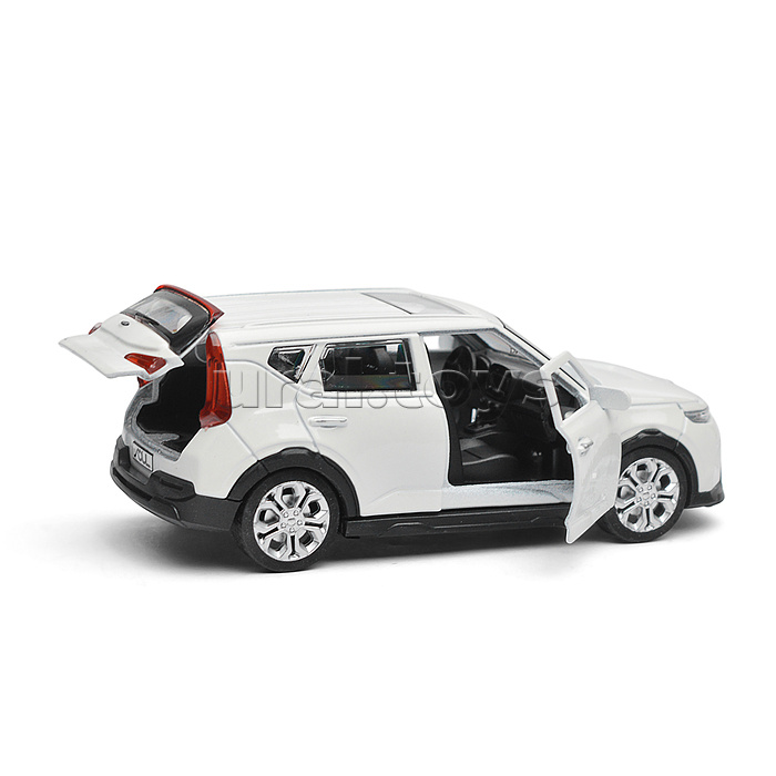 Машина металл KIA soul длина 12 см, двери, багаж., инерц, белый Машина металл KIA soul длина 12 см, двери, багаж., инерц, белый
