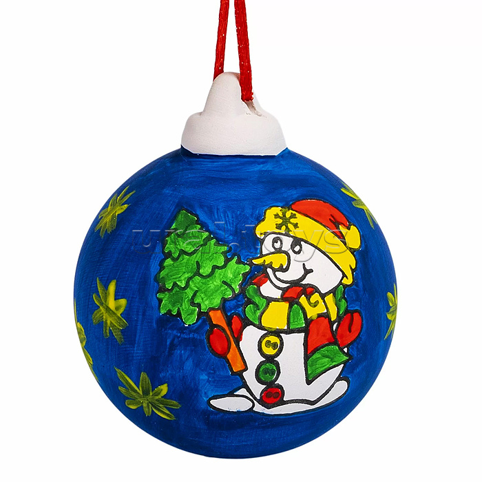 Набор для творчества "Ёлочные украшения. Шар со снеговичком" в подарочной упаковке с ёлочкой