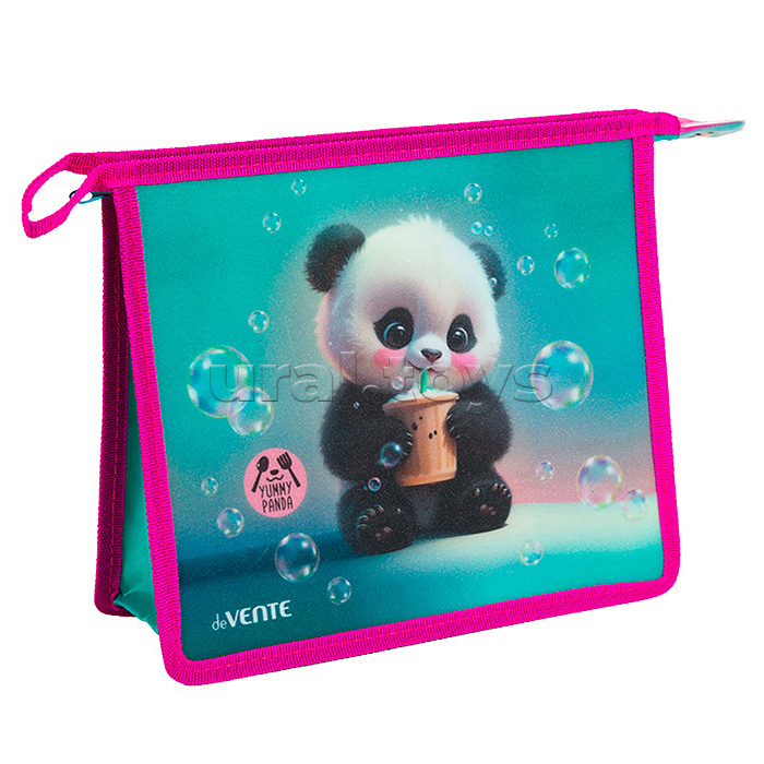 Папка для тетрадей "Yummy Panda" A5 (243x200x80 мм) с текстильным расширением 80 мм, на молнии Папка для тетрадей "Yummy Panda" A5 (243x200x80 мм) с текстильным расширением 80 мм, на молнии