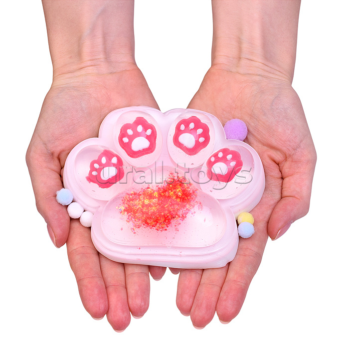 Игрушка-антистресс "Лапка с блестками"