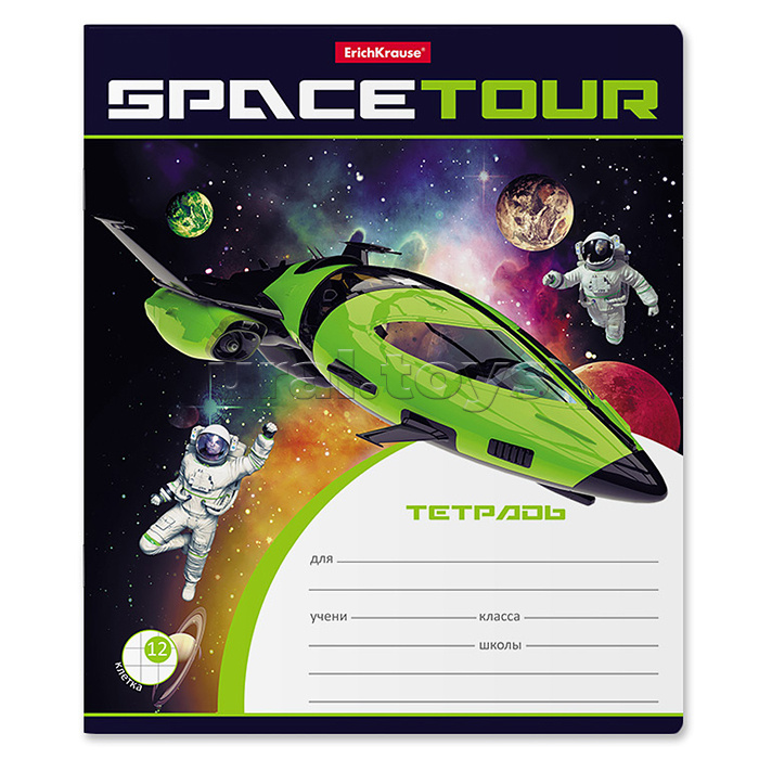Тетрадь 12 л. клетка "Space Tour"