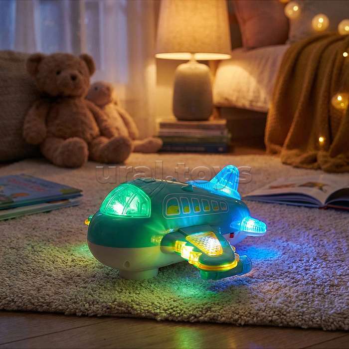 Самолет "Яркий самолетик-1" свет, звук, в коробке