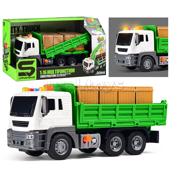 Машина "СтройВижн" 1:16 (свет, звук) в коробке