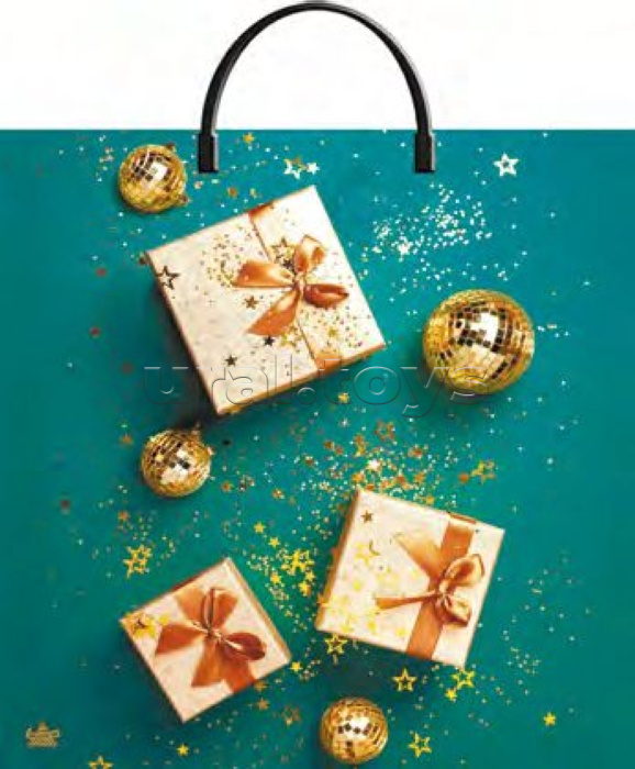 Пакет "Золотые подарки" пластиковая ручка (360х370х100)