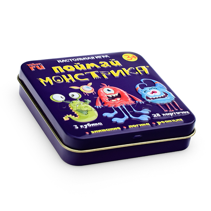 Игра настольная "Поймай монстрика" (жестяная коробочка)